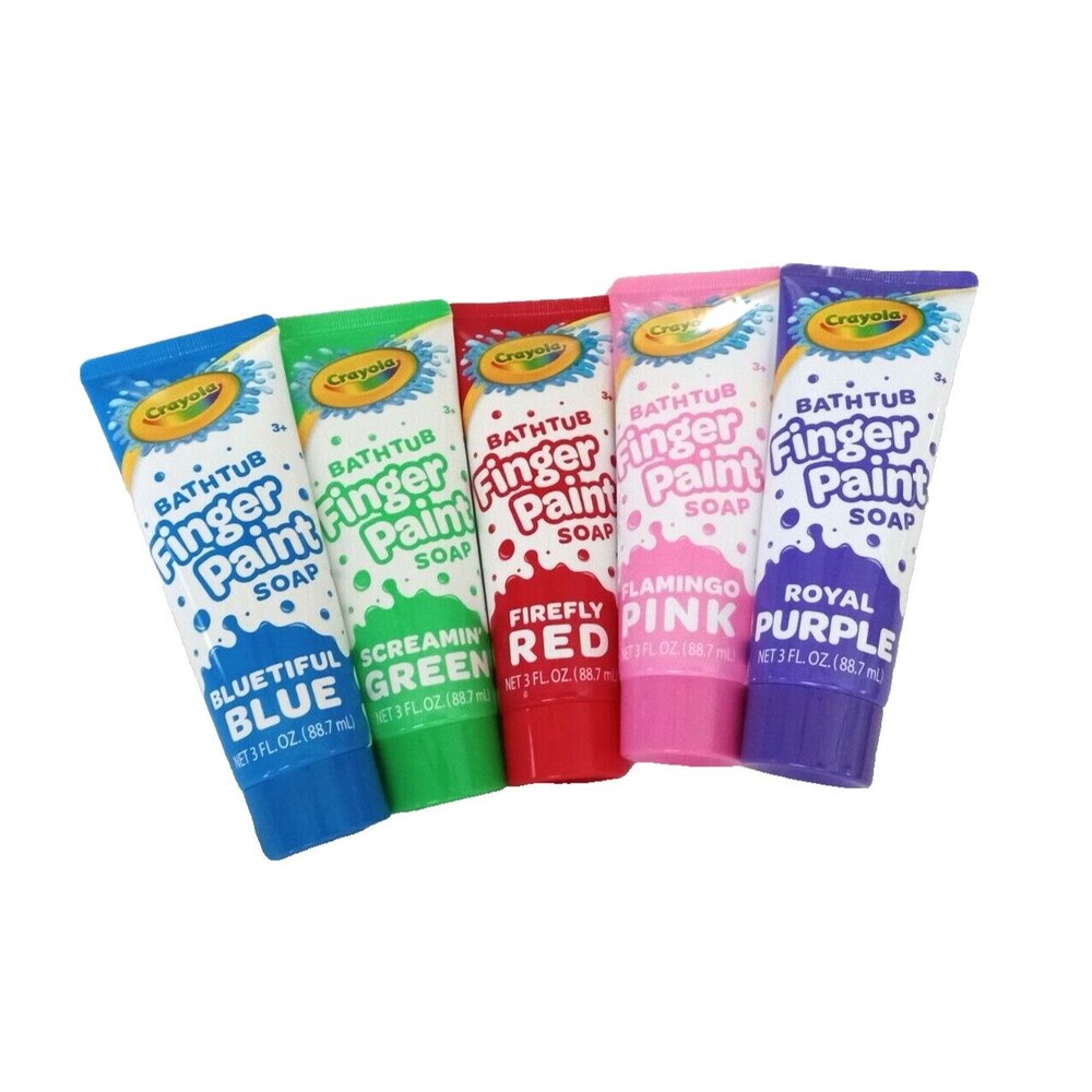5pc Crayola Bathtub Finger Paint Soap (3oz Tubes) 5 Color ~ NEW SEALED!!!